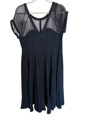 Black Mesh Yoke Fit-and-Flare Dress Torrid Sz 16
